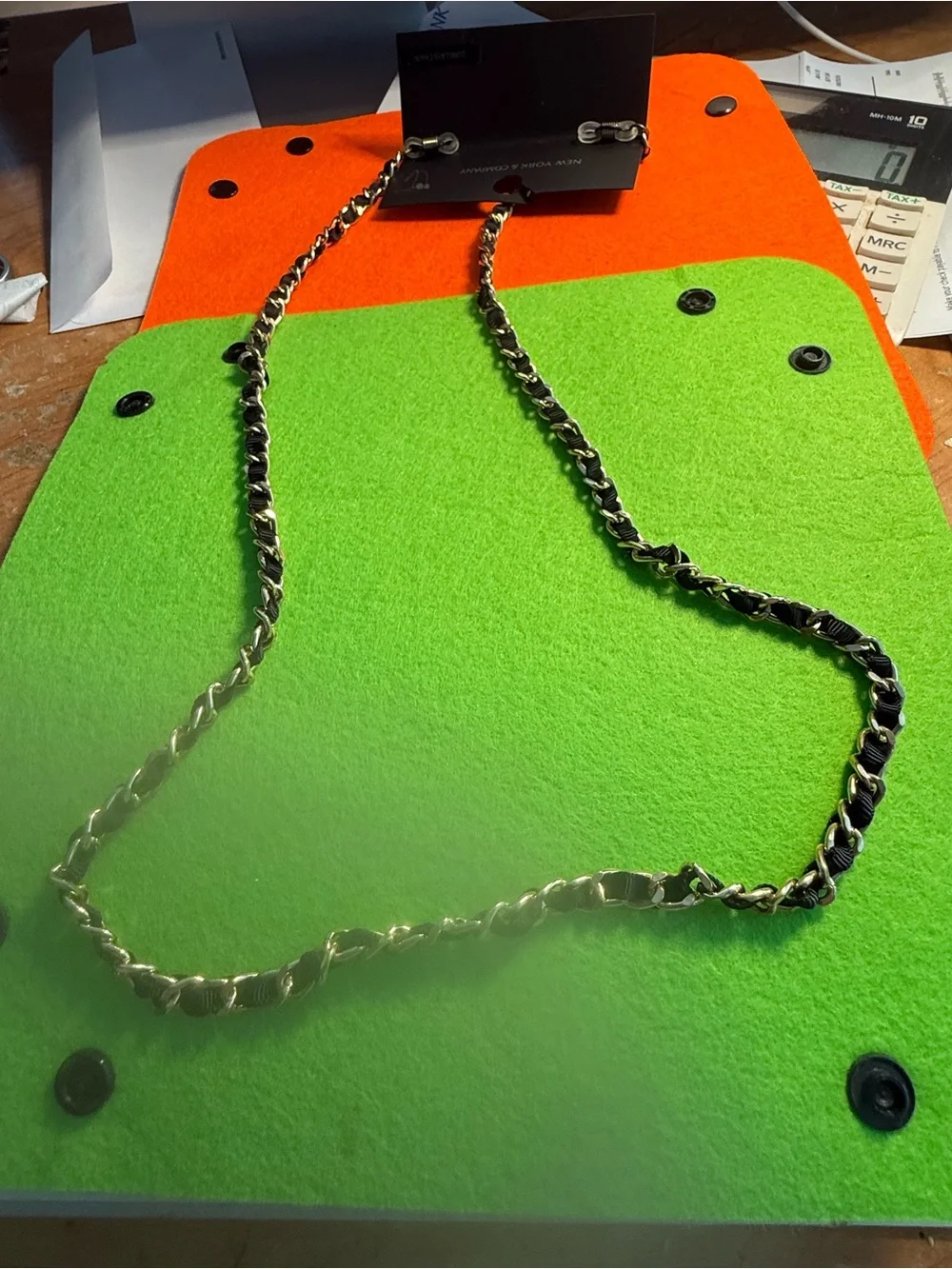Gold and Black Chain Strap Key & Card Holder Accessory